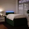 cadre de lit et matelas Vert foncé 120x200cm Velours