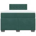 cadre de lit et matelas Vert foncé 120x200cm Velours