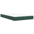 cadre de lit et matelas Vert foncé 120x200cm Velours