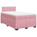 cadre de lit avec matelas Rose 120x200 cm Velours