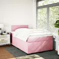 cadre de lit avec matelas Rose 120x200 cm Velours