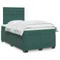 cadre de lit et matelas Vert foncé 120x200cm Velours