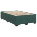 cadre de lit et matelas Vert foncé 120x200cm Velours
