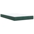 cadre de lit et matelas Vert foncé 120x200cm Velours