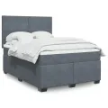 cadre de lit et matelas Gris foncé 140x190cm Velours