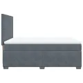cadre de lit et matelas Gris foncé 140x190cm Velours