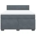 cadre de lit et matelas Gris foncé 140x190cm Velours