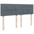 cadre de lit et matelas Gris foncé 140x190cm Velours