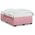 Cadre de lit sans matelas rose 120x190 cm velours