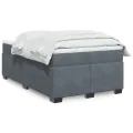 cadre de lit et matelas Gris foncé 120x200cm Velours
