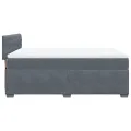 cadre de lit et matelas Gris foncé 140x190cm Velours