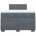 cadre de lit et matelas Gris foncé 120x200cm Velours