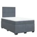 cadre de lit et matelas gris foncé 120x190cm velours