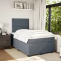 cadre de lit et matelas gris foncé 120x190cm velours