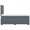 cadre de lit et matelas gris foncé 120x190cm velours
