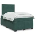 cadre de lit avec matelas vert foncé 120x190 cm