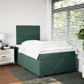 cadre de lit avec matelas vert foncé 120x190 cm