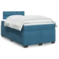 cadre de lit et matelas bleu 120x190 cm velours
