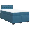 cadre de lit et matelas bleu 120x190 cm velours