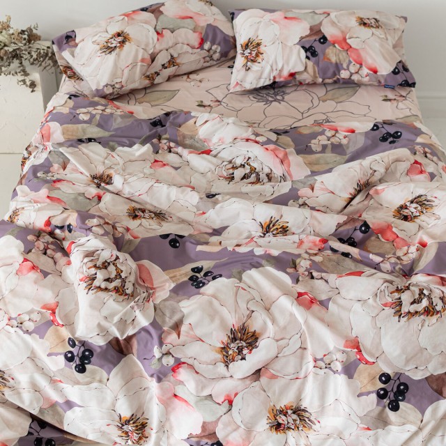 Nordic cover HappyFriday White Peonies Multicolour 240 x 220 cm