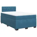 cadre de lit et matelas bleu foncé 120x190cm velours