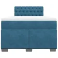 cadre de lit et matelas bleu foncé 120x190cm velours