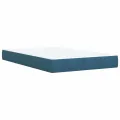 cadre de lit et matelas bleu foncé 120x190cm velours