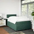 cadre de lit avec matelas vert foncé 120x190 cm