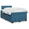 cadre de lit et matelas bleu foncé 120x190cm velours
