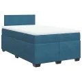 cadre de lit et matelas bleu foncé 120x190cm velours