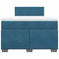 cadre de lit et matelas bleu foncé 120x190cm velours