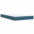 cadre de lit et matelas bleu foncé 120x190cm velours