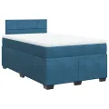 cadre de lit et matelas bleu 120x190 cm velours