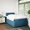 cadre de lit et matelas bleu 120x190 cm velours