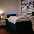 cadre de lit et matelas bleu 120x190 cm velours