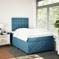 cadre de lit et matelas bleu 120x190 cm velours
