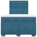 cadre de lit et matelas bleu 120x190 cm velours