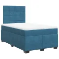 cadre de lit et matelas bleu 120x190 cm velours