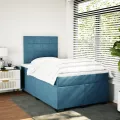 cadre de lit et matelas bleu 120x190 cm velours