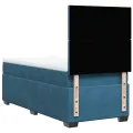 cadre de lit avec matelas bleu 90x200 cm velours