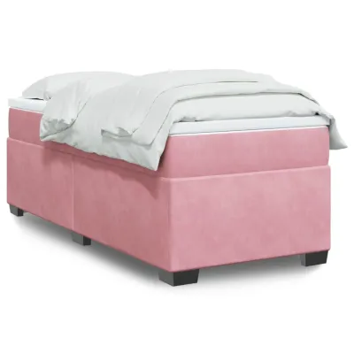 cadre de lit avec matelas Rose 90x200 cm Velours