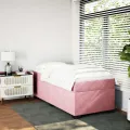cadre de lit avec matelas Rose 90x200 cm Velours
