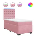 cadre de lit avec matelas Rose 100x200 cm Velours