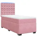 cadre de lit avec matelas Rose 100x200 cm Velours