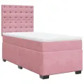 cadre de lit avec matelas Rose 100x200 cm Velours