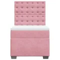 cadre de lit avec matelas Rose 100x200 cm Velours