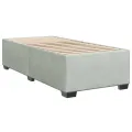 cadre de lit et matelas Gris clair 100x200cm Velours