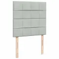 cadre de lit et matelas Gris clair 100x200cm Velours