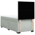 cadre de lit et matelas Gris clair 100x200cm Velours