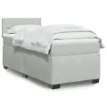 cadre de lit et matelas Gris clair 100x200cm Velours